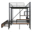 Full Over Twin-Twin Triple Bunk Bed With Drawers And Staircase - Black