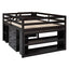 Loft Bed With Retractable Writing Desk And 3 Drawers With Storage Stairs And Shelves
