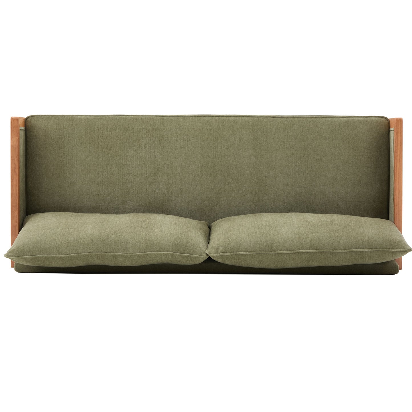 Modern 3 Seater Sofa With Wood Armrests