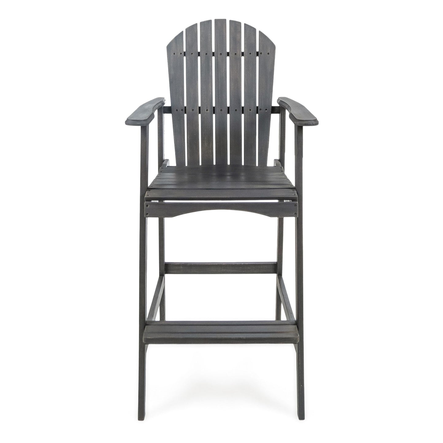 Outdoor Acacia Wood Adirondack Barstools (Set of 2)