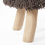 Roja - Handcrafted Wool & Cotton Foot Stool With Eucalyptus Wood Frame - Dark Brown
