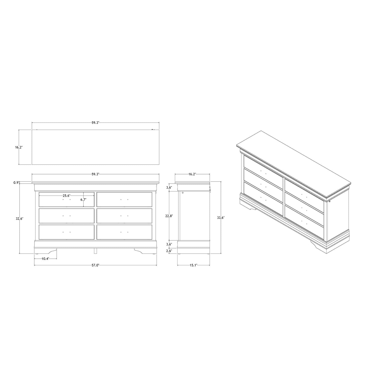 Charlston - 5 Piece Bedroom Set With LED Headboard
