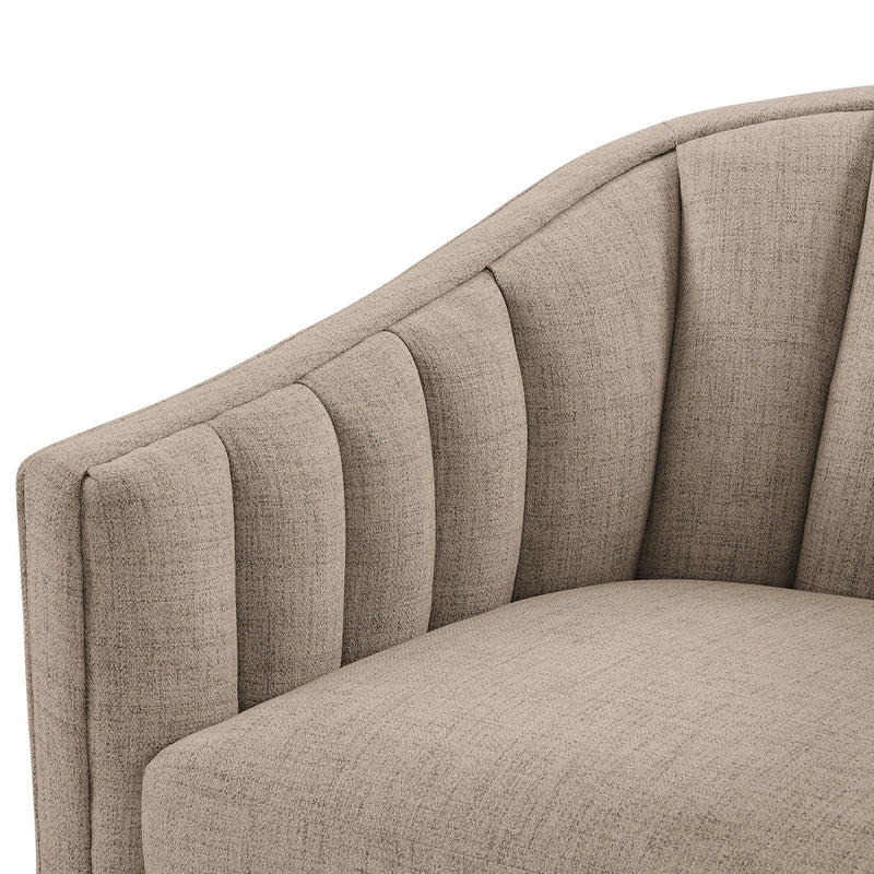 Solitude - Skirted Swivel Accent Chair With Hemp Like