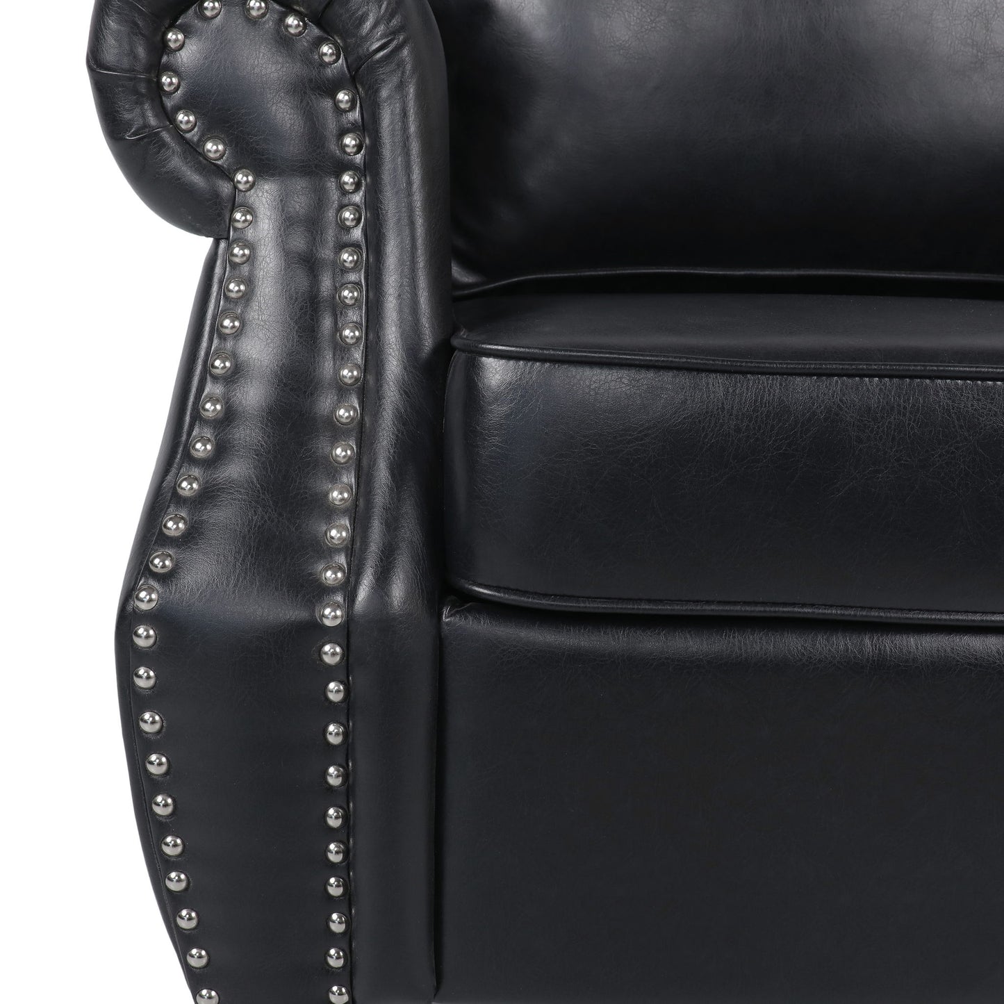 Contemporary Club Chair With Nailhead Trim And Rolled Armrests