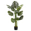 55" Tall, Artificial Plant, Monstera Tree, Indoor, Faux, Fake, Floor, Greenery, Potted, Real Touch, Decorative - Green / Black
