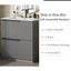 Fluted Bathroom Vanity With Ceramic Sink, Freestanding Cabinet