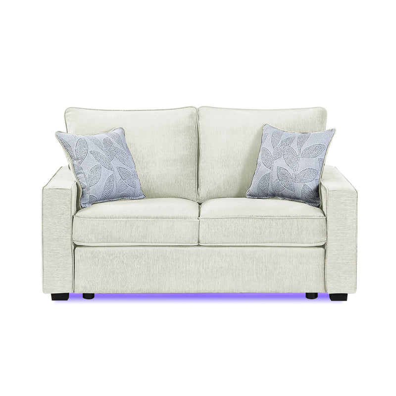 Rita - Loveseat, LED Base Lighting, Cushions And 2 Accent Pillows