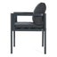 7 Piece Outdoor Dining Set With Table And 6 Chairs - Black / Gray / Teak