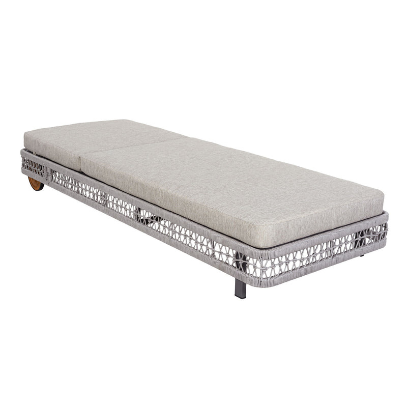 Outdoor Chaise Lounge & Wheels, 5 Position Adjustable Backrest