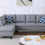 Irine - Sectional Sofa With Ottoman - Gray
