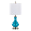 Jasmine - Contemporary Lamp - Clear Sapphire Blue Seeded / Nickel / White