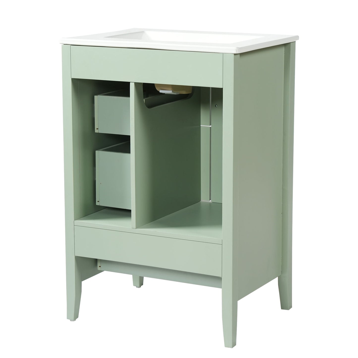 Retro Bathroom Vanity With Sink, Soft Closing Cabinet & Drawers