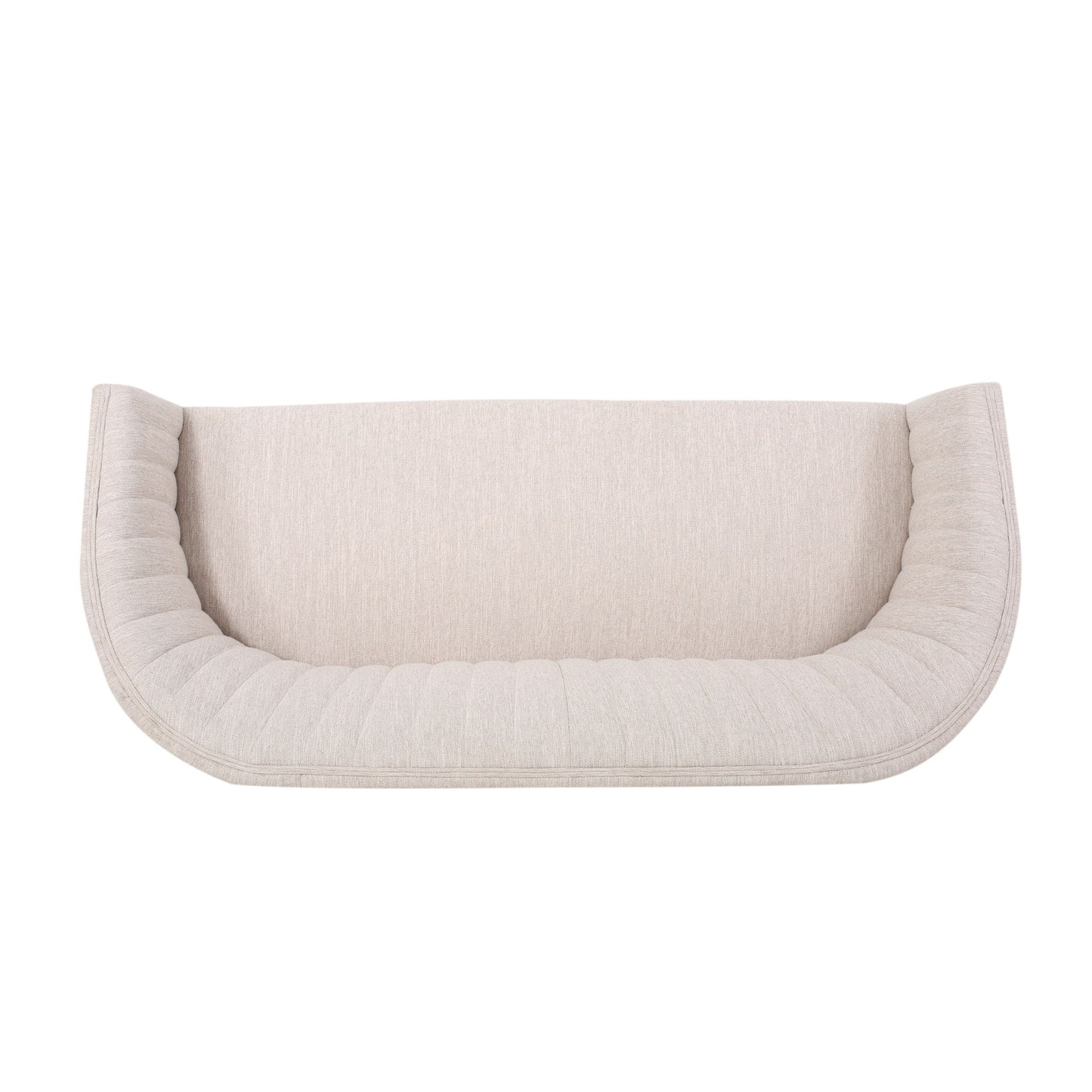 Mid Century Modern Loveseat With Channel Stitched Backrest