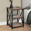 3 Tier Accent Table, Side Marble Look Contemporary & Modern