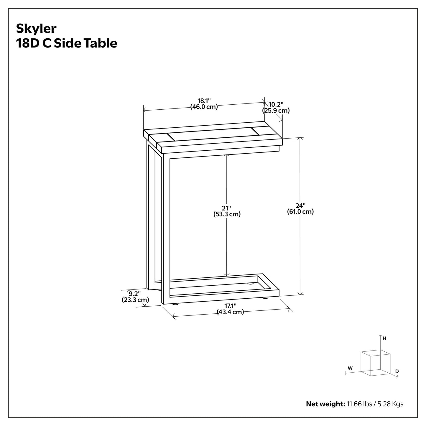 Skyler - Handcrafted C Side Table