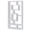 Geometric 10 Shelf Open Back Bookcase With Interlocking Shelves - White
