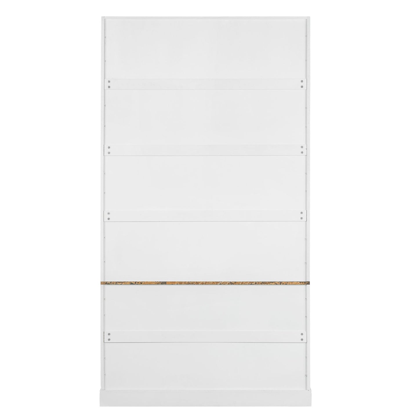 Tall Bookcase Storage Cabinet With 3 Open Shelves & Fluted Double Doors