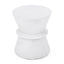 Outdoor Lightweight Concrete End Table With Hourglass Structure - Antique White