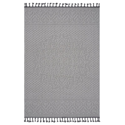 Guros - 8' X 10' Medallion Indoor / Outdoor Area Rug - White / Ivory