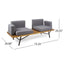 Outdoor Sofa With Cushions And Iron Legs - Dark Gray