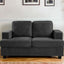 Modern Loveseat, Comfortable 2 Seater Couch With Deep Seating, Loose Back Cushions, Wide Arms