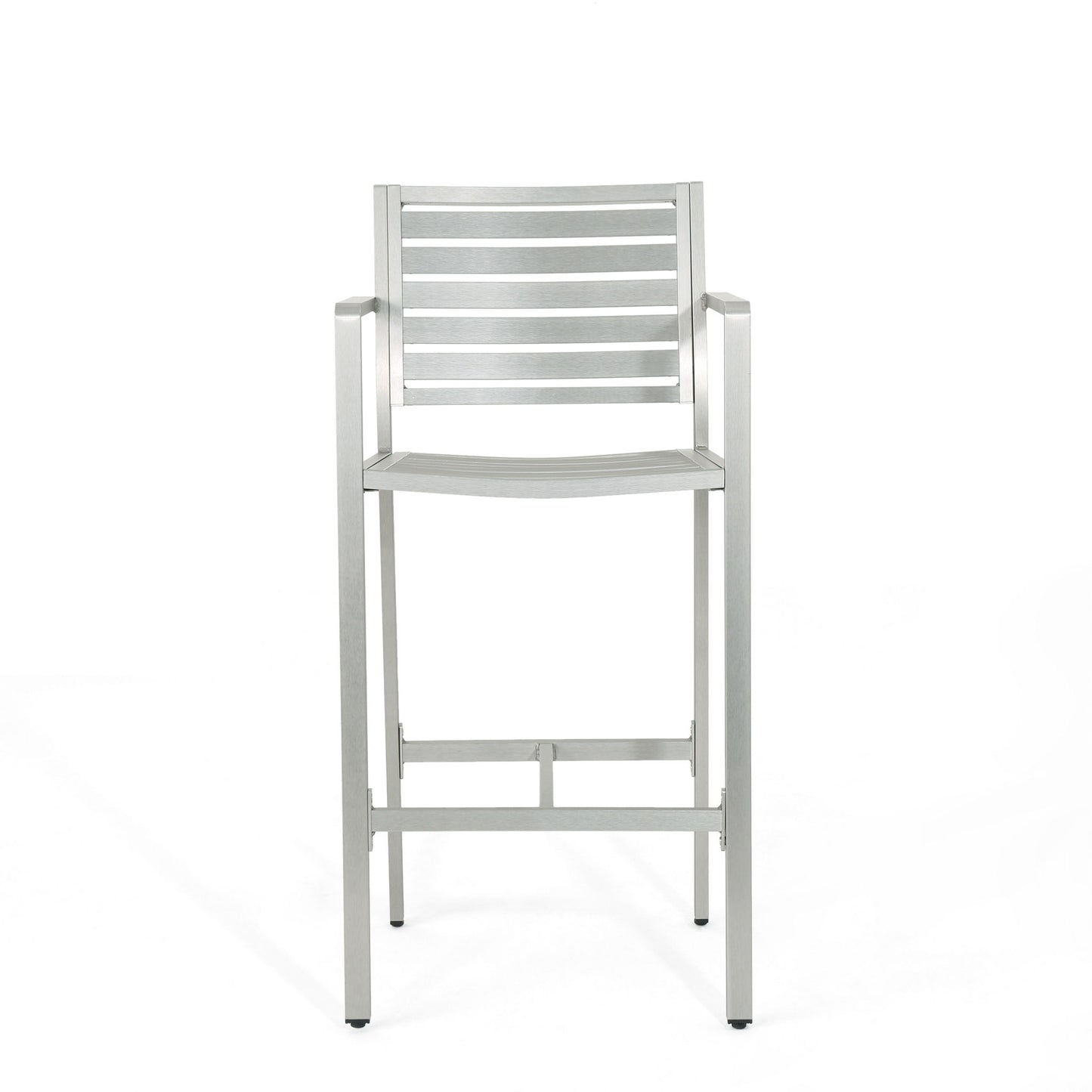 Outdoor Aluminum Rust Proof Barstools (Set of 2) - Silver