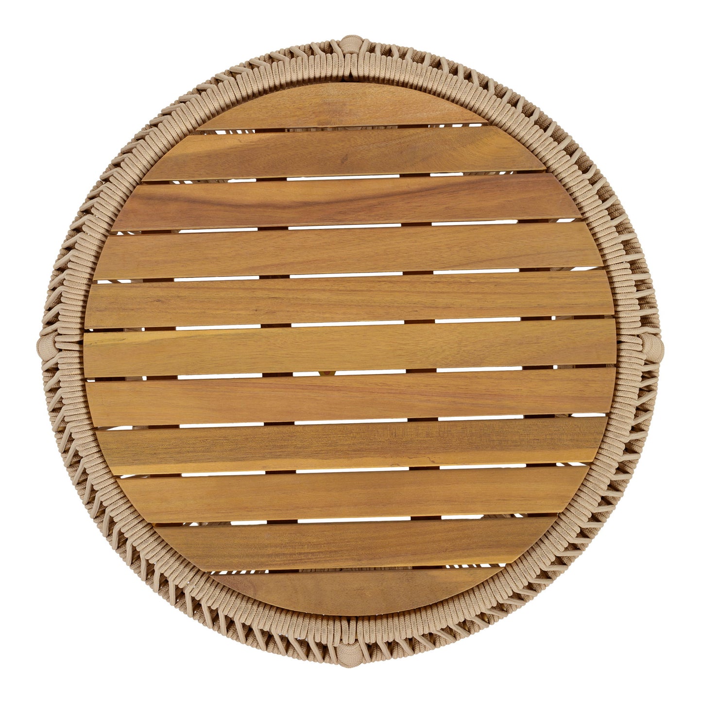 Round Side Table With Rope Frame