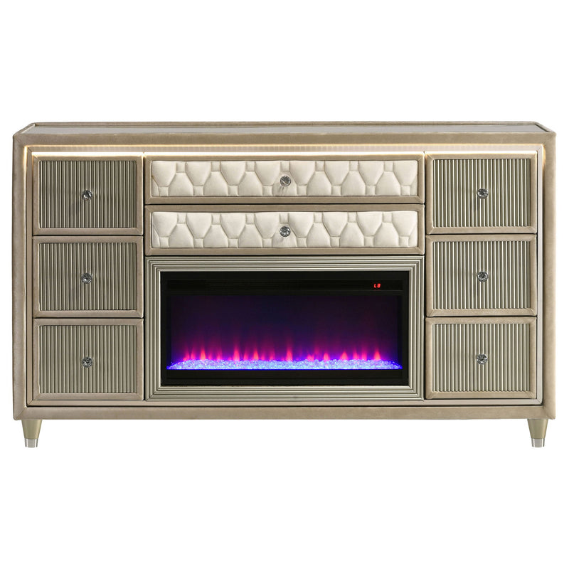 Mika - 8 Drawer LED Fireplace Dresser