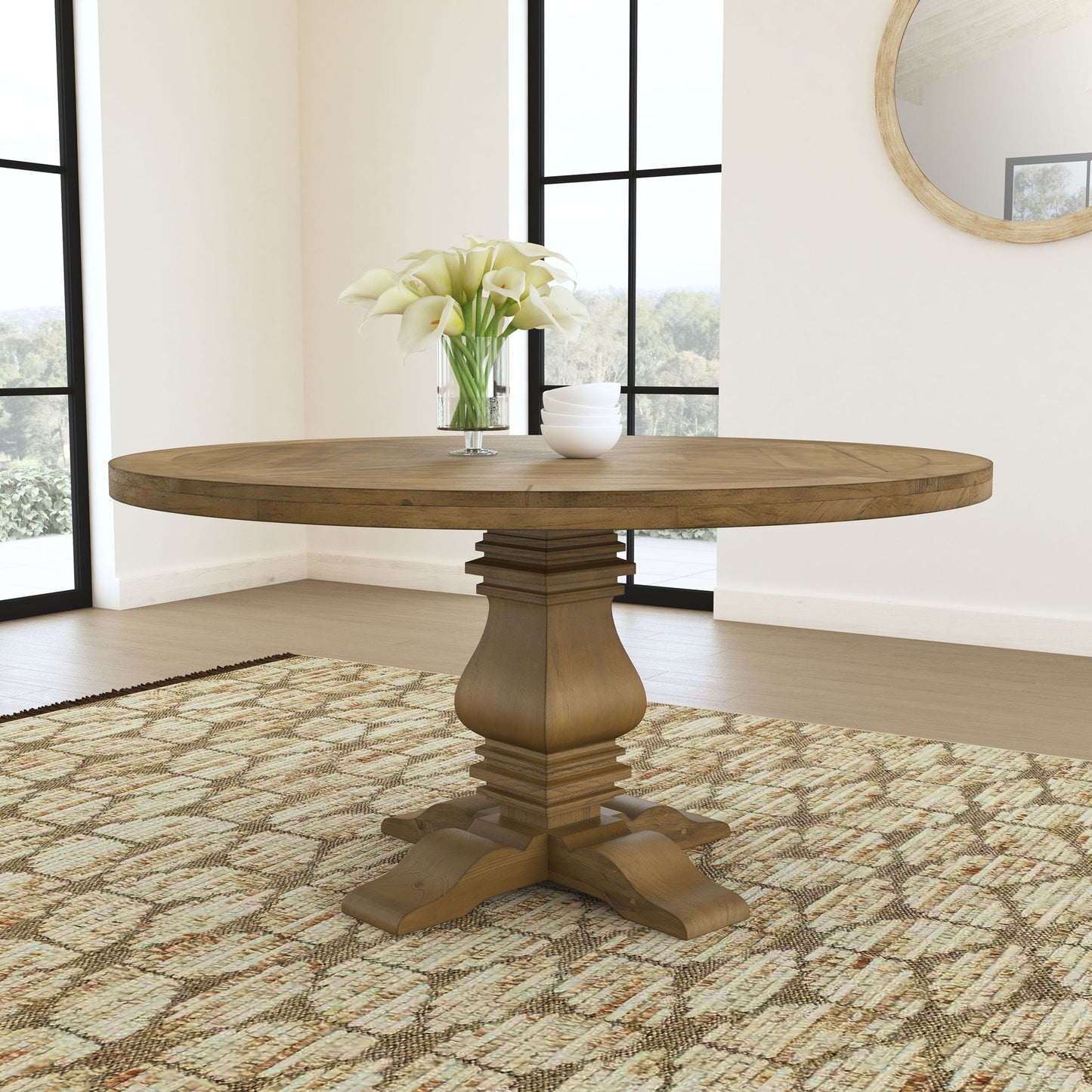 Rhea - Round Dining Table - Rustic