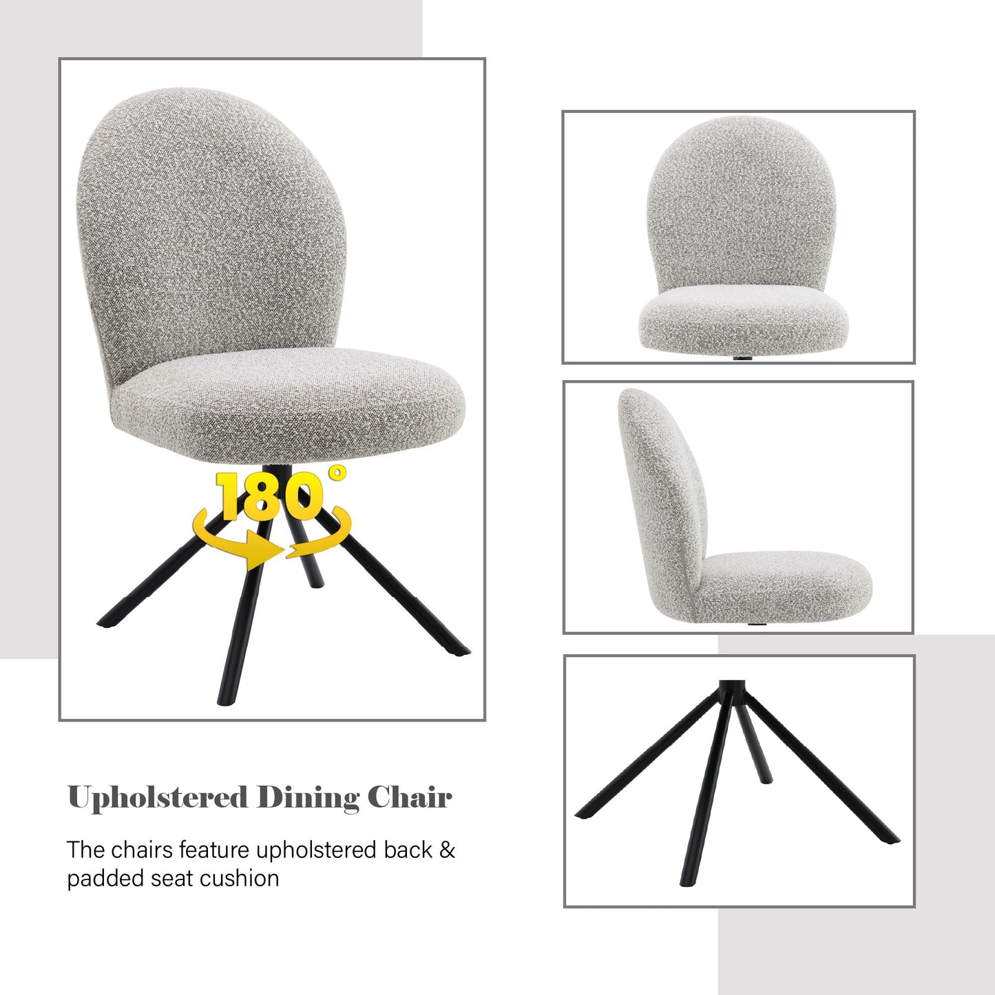 Side Chair With Swivel (Set of 2) - Gray