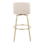 Toriano - Contemporary Fixed Height Barstool With Swivel And Round Footrest (Set of 2)