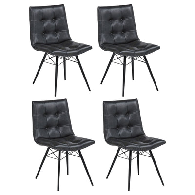 Tufted Back Dining Chairs (Set of 4) - Black