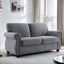 Soft Loveseat, Upholstered 2 Seater Couch, Loose Back Cushions And Turned Legs