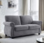 Soft Loveseat, Upholstered 2 Seater Couch, Loose Back Cushions And Turned Legs