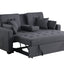 Cody II - Convertible Sleeper Loveseat With Cup Holder, Charging Ports and Pocket - Dark Gray