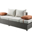 Salena - All Weather Wicker Patio Sofa & Ottoman With 2 Toss Pillows - Beige / Gray