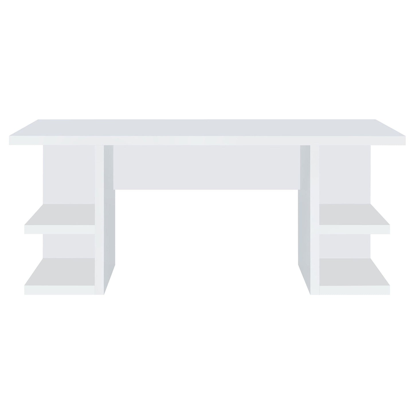 Hannah - 4 Shelf Writing Desk With Open Shelving - White