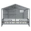 House Bed With Shelves, Window And Sparkling Light Strip On The Roof