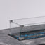 Fire Pit Table, Glass Wind Guard And Rain Cover, Lid - Brown
