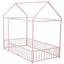 Metal Bed House Bed Frame With Fence