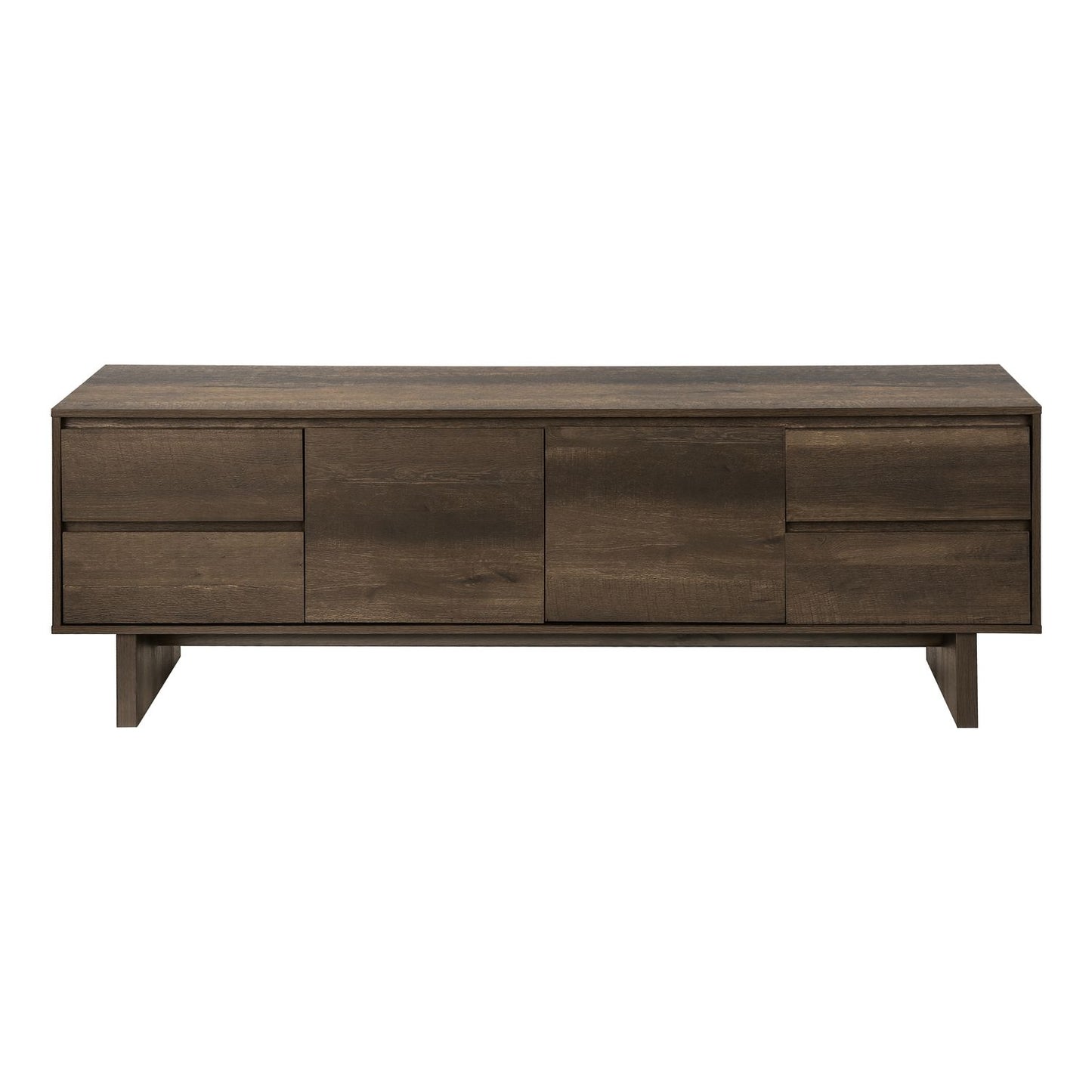TV Stand With Storage Drawers And Cabinet - Brown