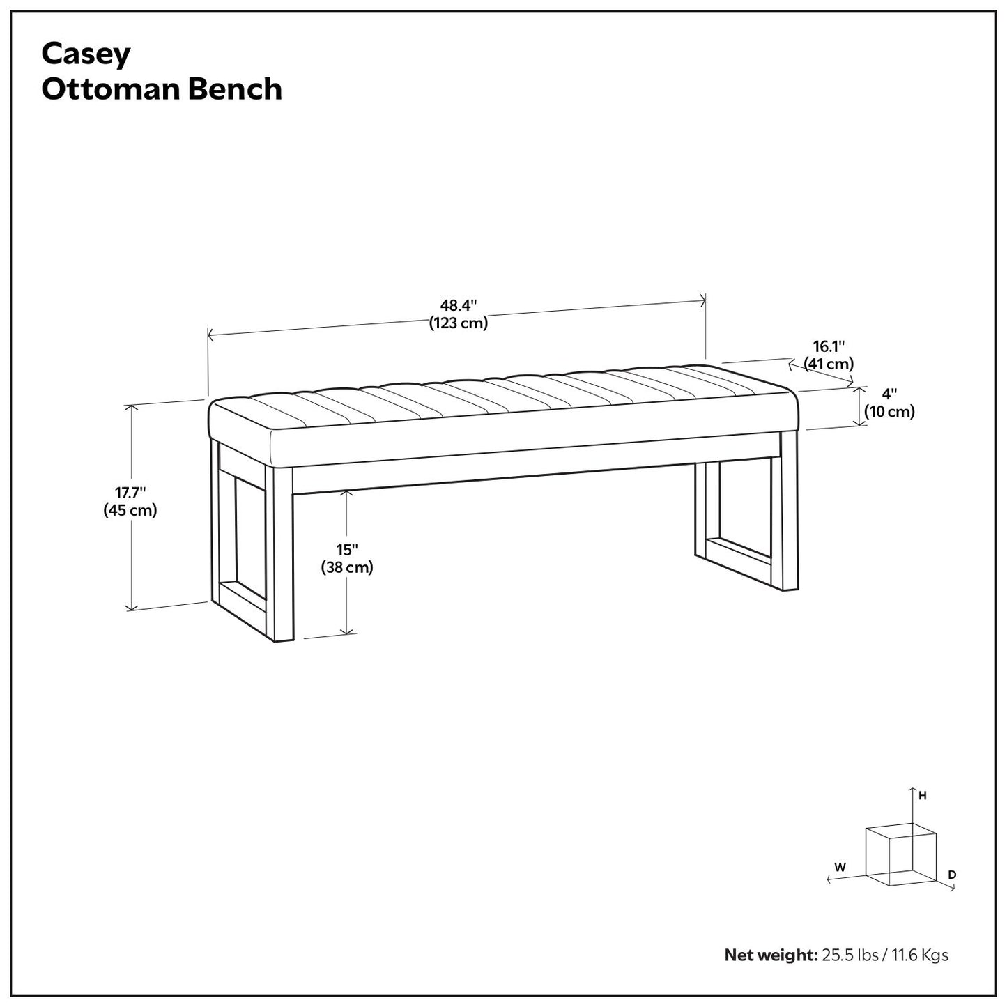 Casey - Multi Functional Ottoman Bench