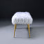 Bagley II - Faux Fur Bench - White / Gold