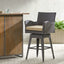 Outdoor Modern Rattan Swivel Barstool With Tapered Legs - Beige / Multibrown