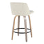 Toriano - Contemporary Fixed Height Counter Stool Swivel & Round Footrest (Set of 2)