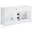 Bathroom Vanity Cabinet Only, 3 Drawers & 4 Doors & Double Layer Shelves - White