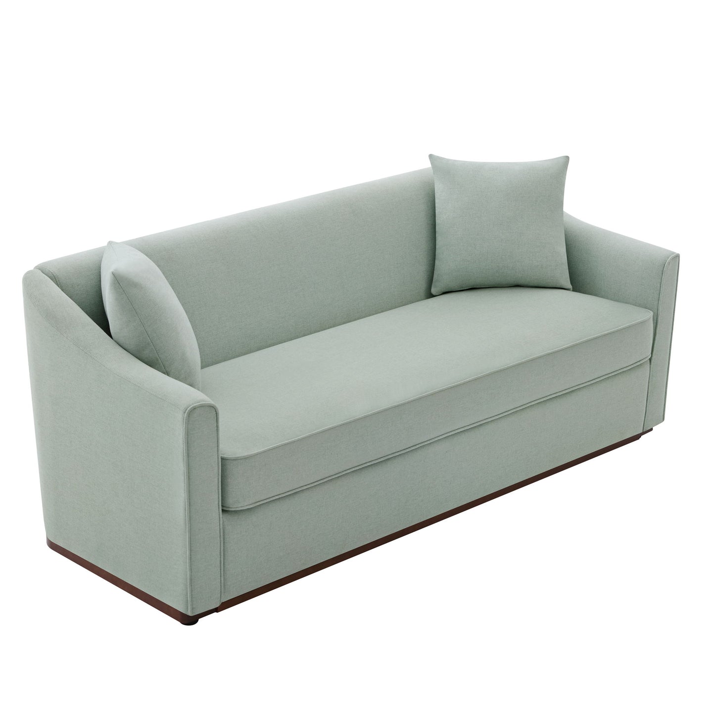 3 Seater Sofa With Wrap Around Armrests And Throw Pillows