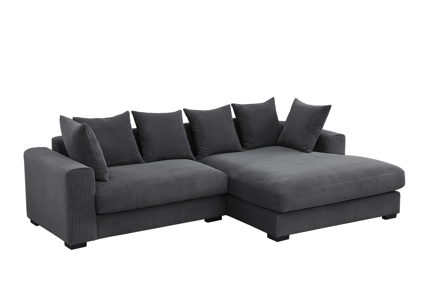 Naomi - 3 Piece Upholstered Sectional - Dark Gray
