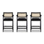 Milan - Modern Webbing Back Stool With Arms (Set of 3)