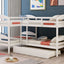 Twin L-Shaped Bunk Bed With Trundle - White